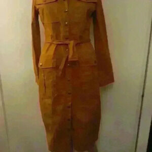 Fashion nova Cargo orangey brown sexy party, office Casual dress  S M